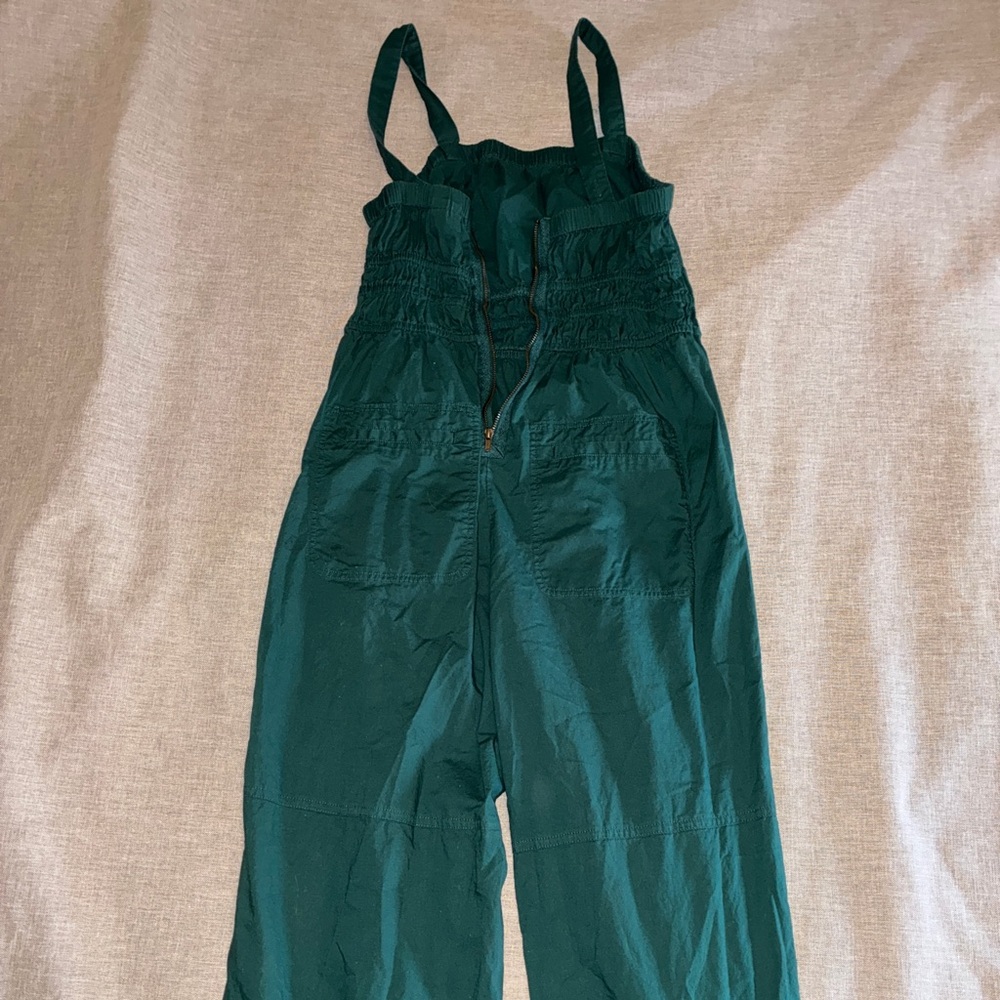 Green Smocked Universal Wide-Leg Jumpsuit